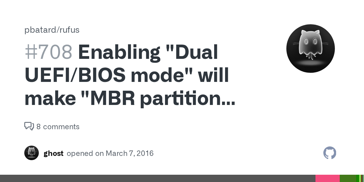 Enabling "Dual UEFI/BIOS mode" will make "MBR partition scheme for UEFI