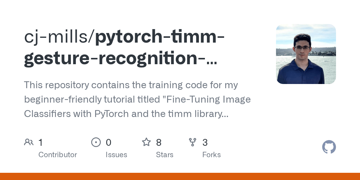 GitHub cjmills/pytorchtimmgesturerecognitiontutorialcode This