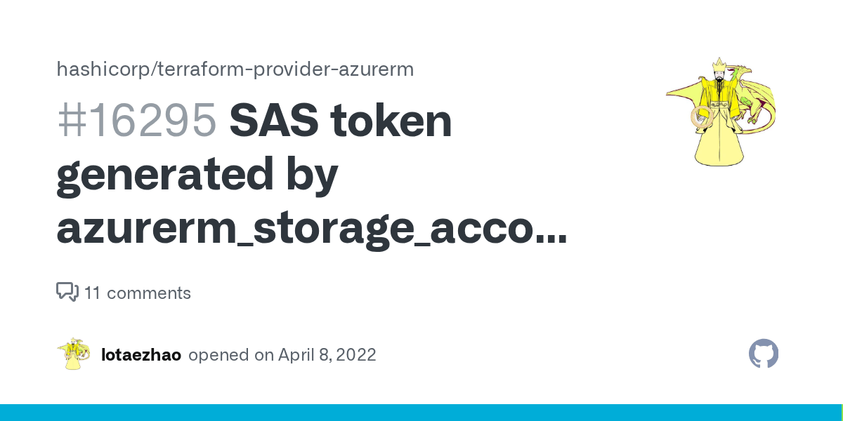 SAS token generated by azurerm_storage_account_blob_container_sas is