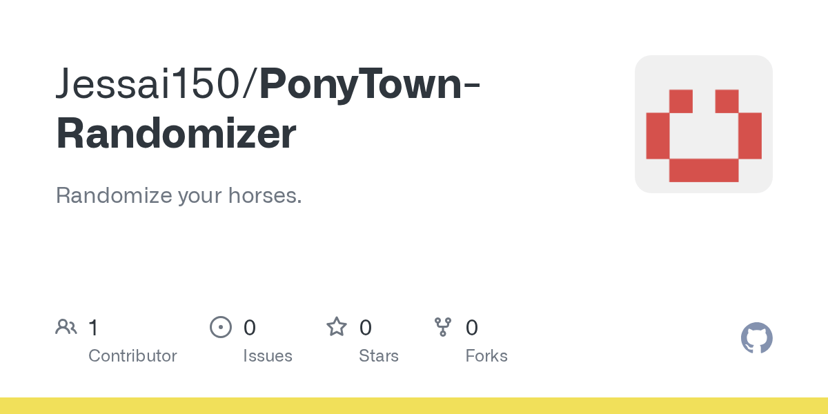 GitHub Jessai150/PonyTownRandomizer Randomize your horses.