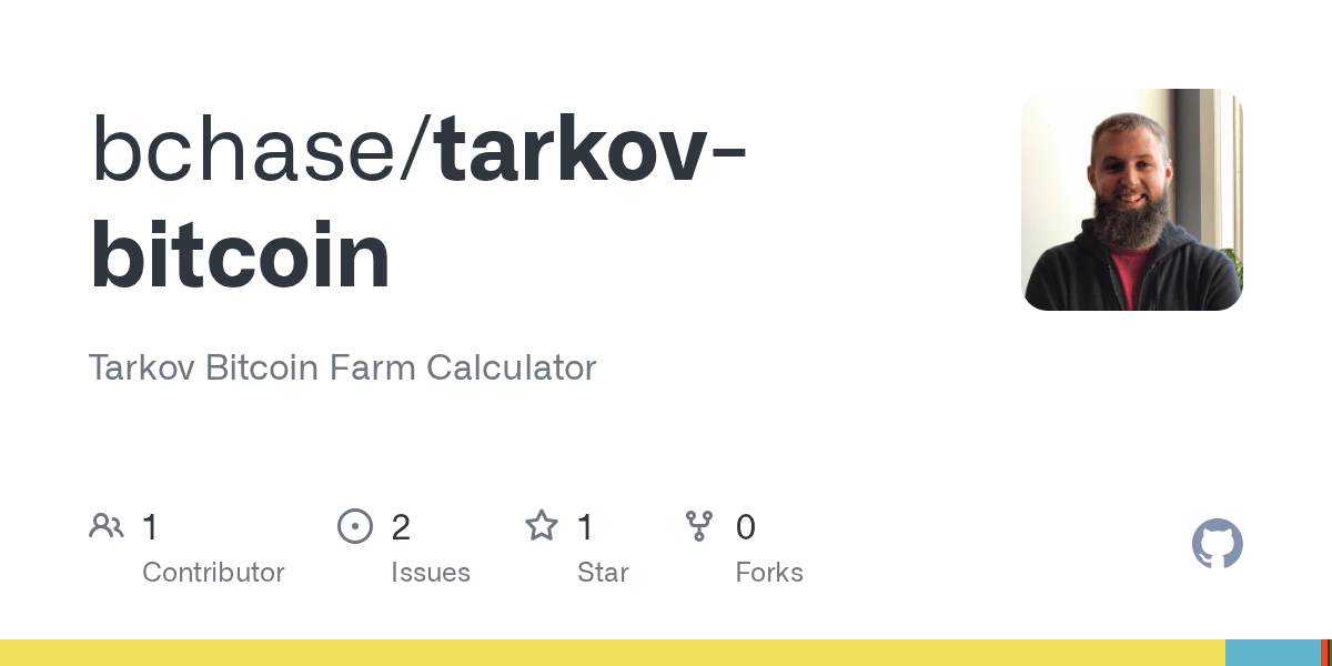 GitHub bchase/tarkovbitcoin Tarkov Bitcoin Farm Calculator