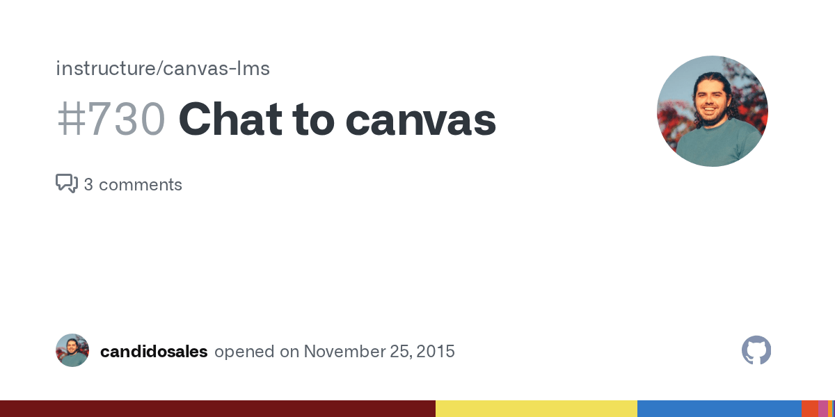 Chat to canvas · Issue 730 · instructure/canvaslms · GitHub