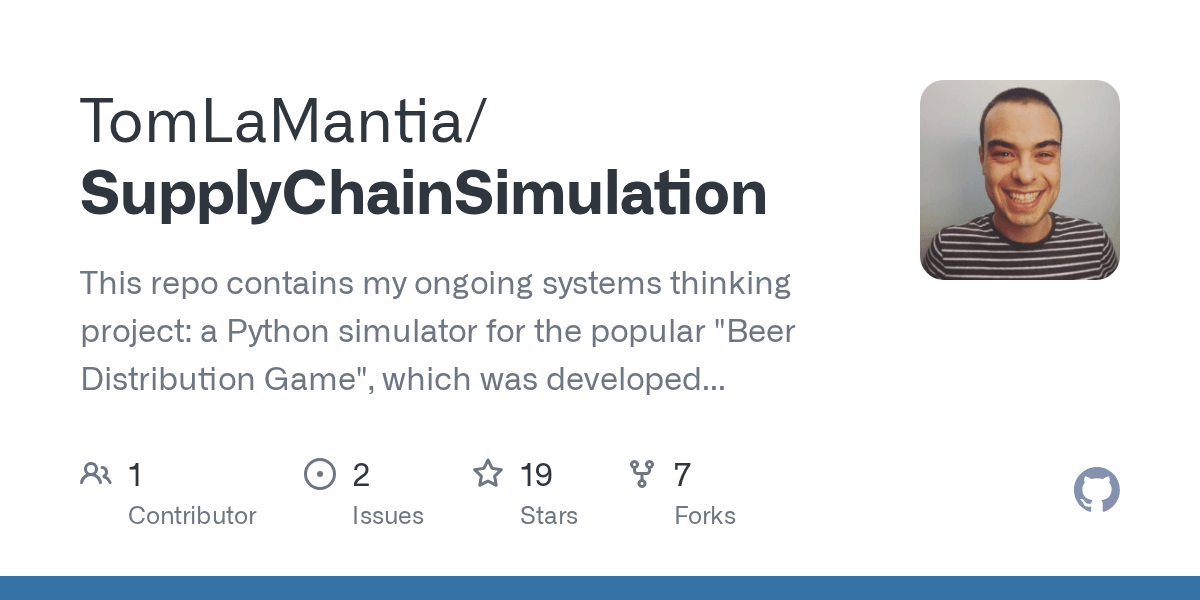 GitHub TomLaMantia/SupplyChainSimulation This repo contains my