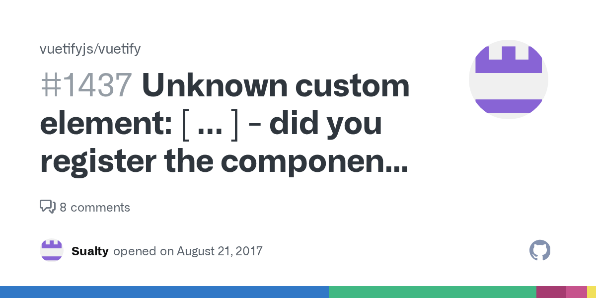 Unknown custom element [ ] did you register the component