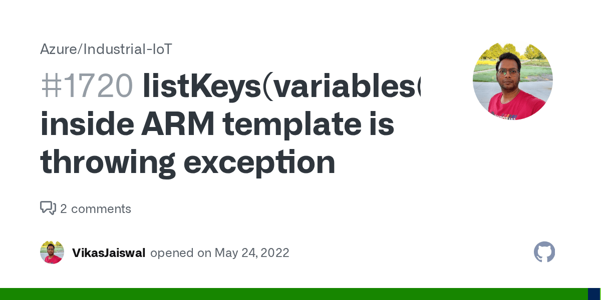 listKeys(variables('storageResourceId') inside ARM template is throwing