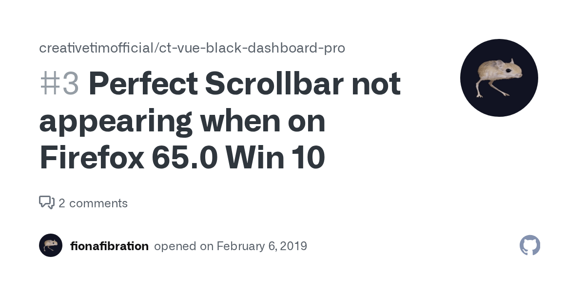 Perfect Scrollbar not appearing when on Firefox 65.0 Win 10 · Issue 3