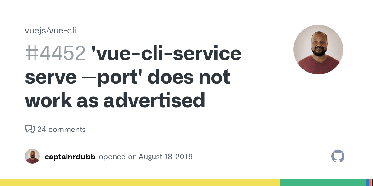 'vuecliservice serve port' does not work as advertised · Issue