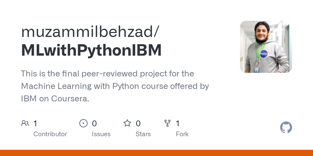 GitHub muzammilbehzad/MLwithPythonIBM This is the final peer