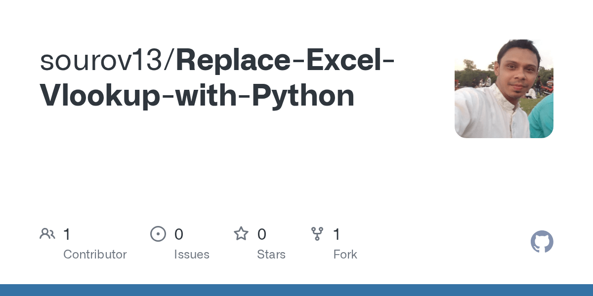 GitHub sourov13/ReplaceExcelVlookupwithPython