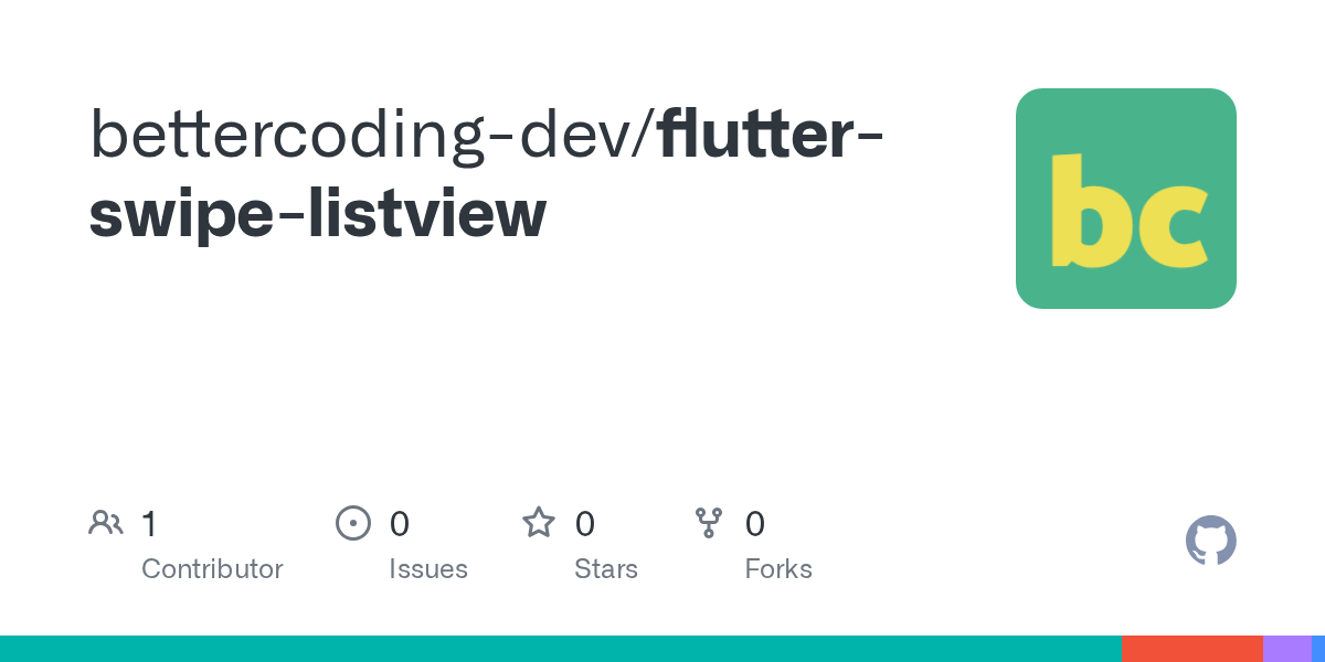 GitHub bettercodingdev/flutterswipelistview