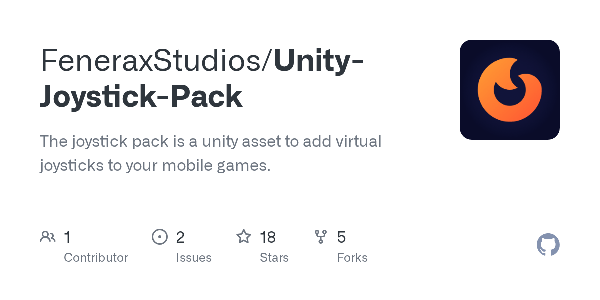 GitHub FeneraxStudios/UnityJoystickPack The joystick pack is a