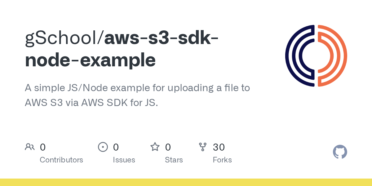 GitHub gSchool/awss3sdknodeexample A simple JS/Node example for