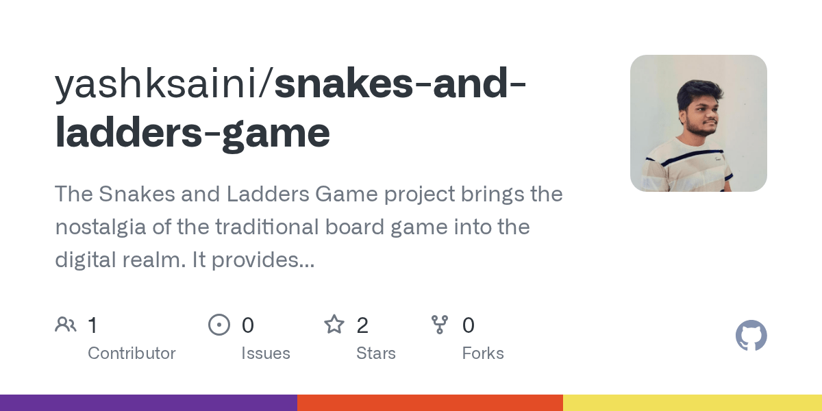 GitHub yashksaini/snakesandladdersgame The Snakes and Ladders