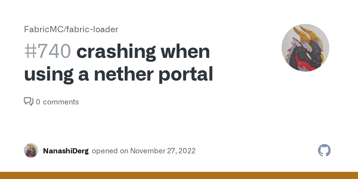 crashing when using a nether portal · Issue 740 · FabricMC/fabric