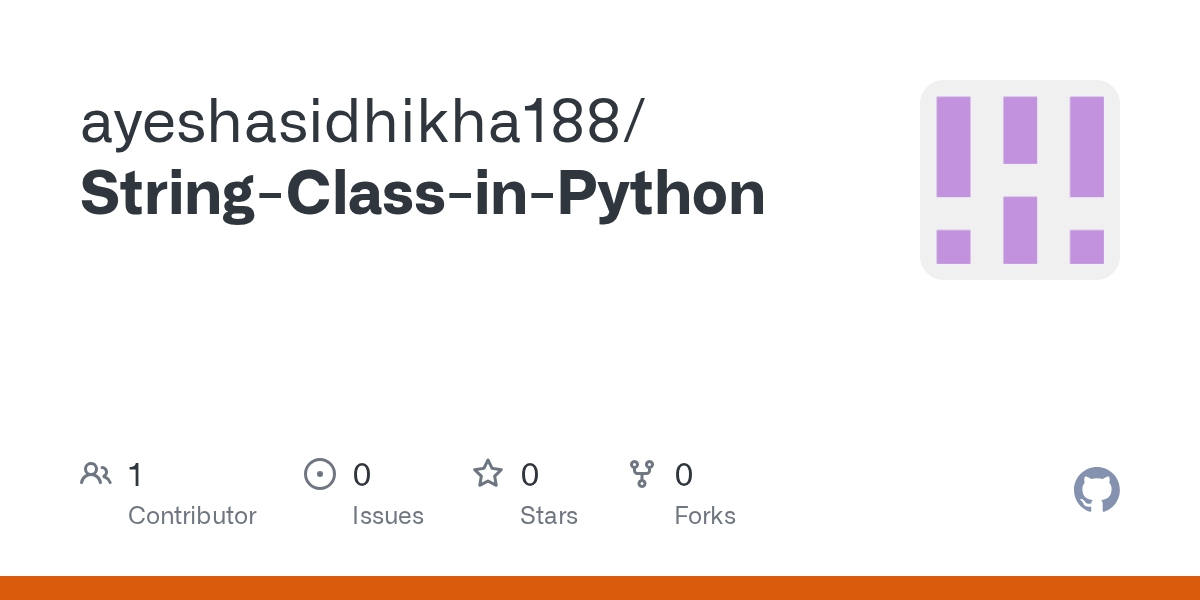 GitHub ayeshasidhikha188/StringClassinPython