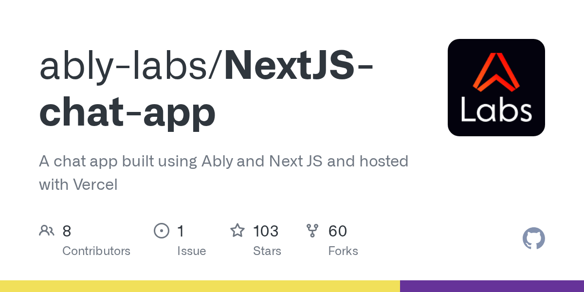 GitHub ablylabs/NextJSchatapp A chat app built using Ably and