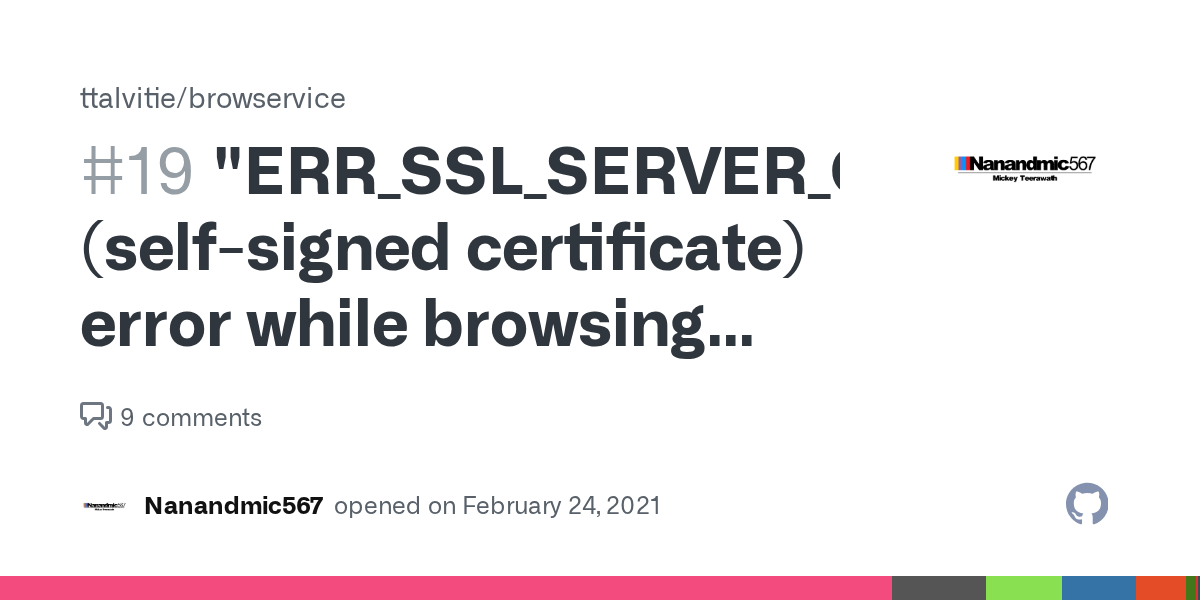 "ERR_SSL_SERVER_CERT_BAD_FORMAT" (selfsigned certificate) error while