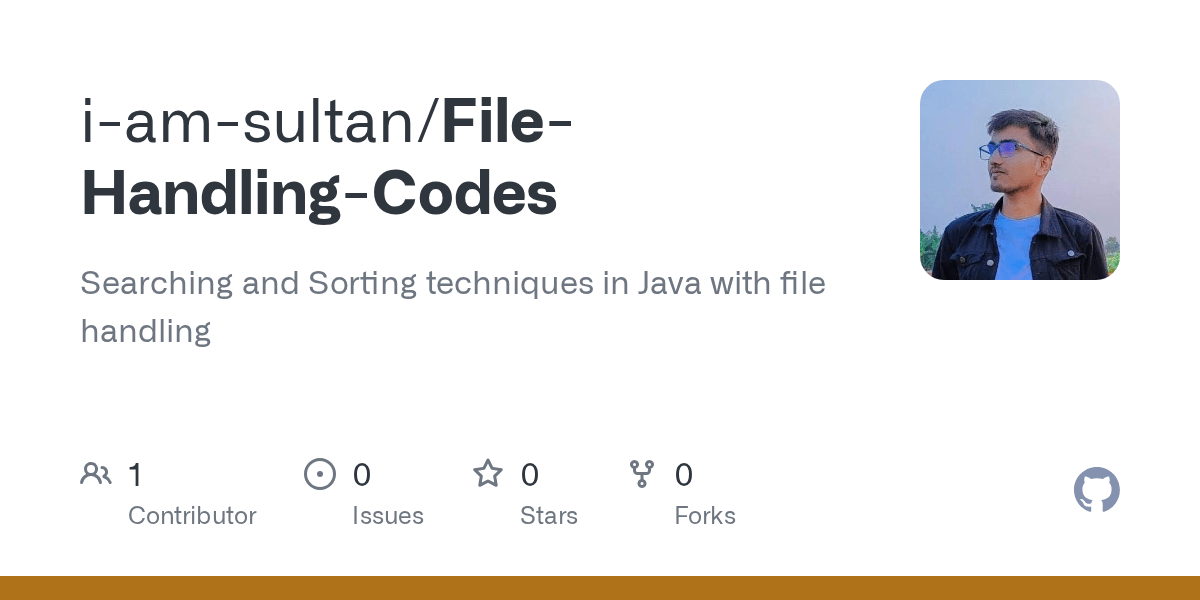 GitHub iamsultan/FileHandlingCodes Searching and Sorting