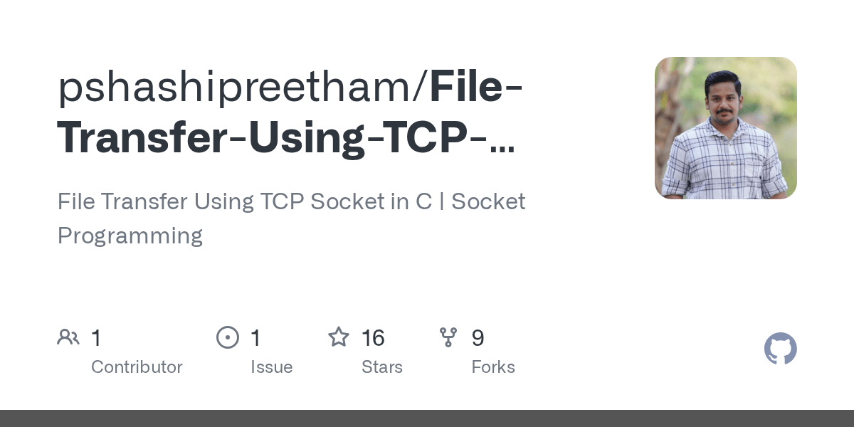 GitHub pshashipreetham/FileTransferUsingTCPSocketinCSocket