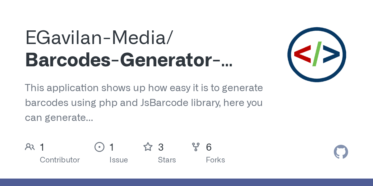 GitHub EGavilanMedia/BarcodesGeneratorUsingPHPMySQLand
