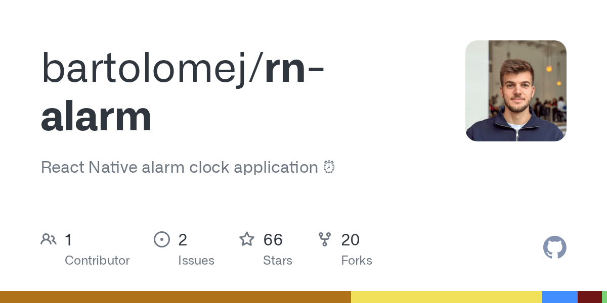 GitHub bartolomej/rnalarm React Native alarm clock application ⏰