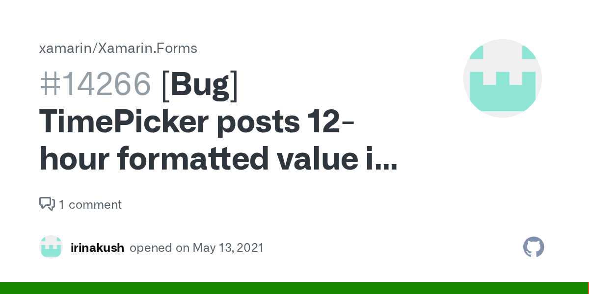 [Bug] TimePicker posts 12hour formatted value in the UI control when