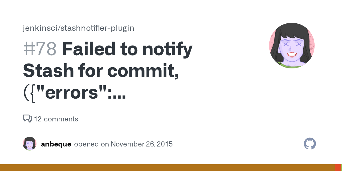 Failed to notify Stash for commit, ({"errors"[{"context"null,"message