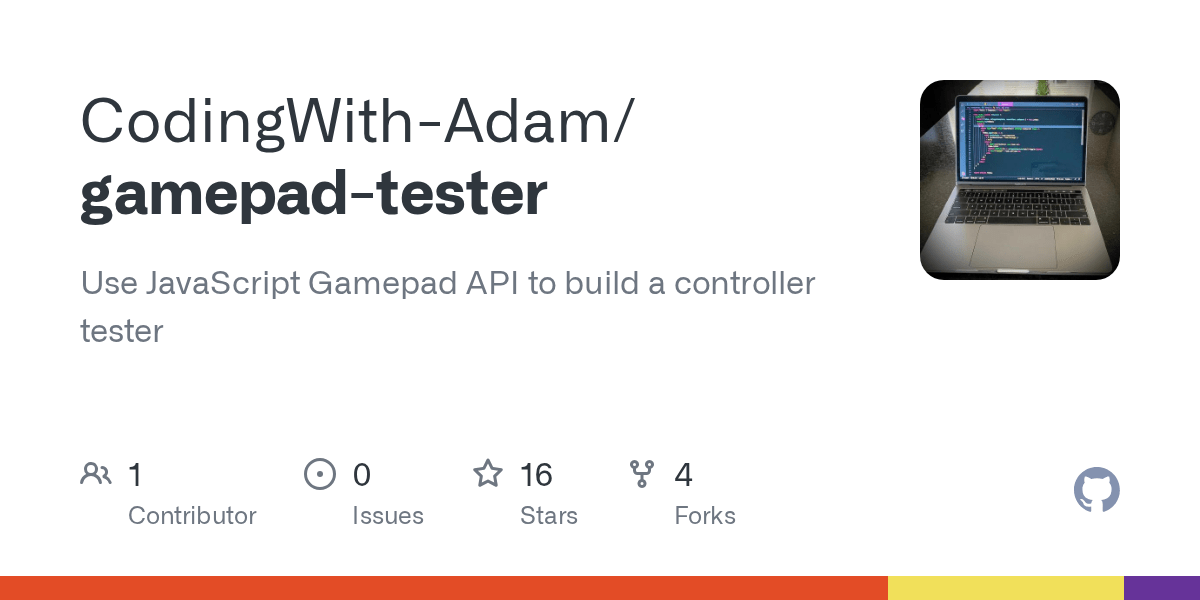 GitHub CodingWithAdam/gamepadtester Use JavaScript Gamepad API to build a controller tester