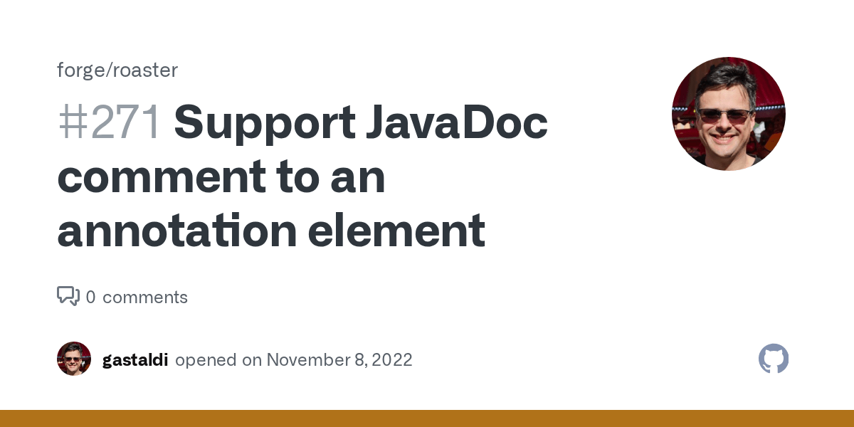 Support JavaDoc comment to an annotation element · Issue 271 ·