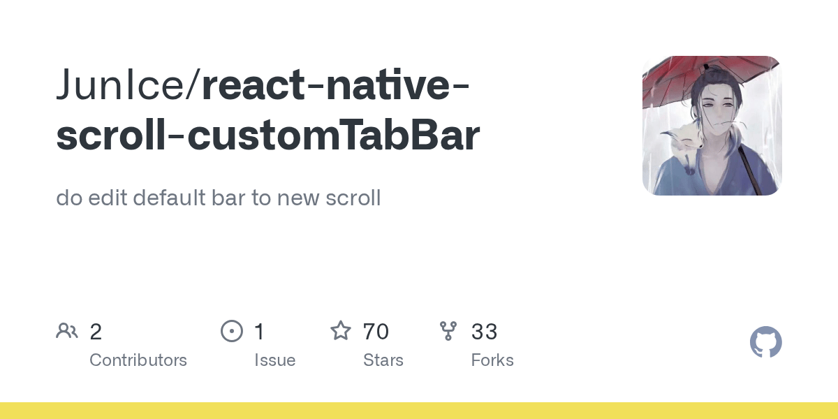 GitHub JunIce/reactnativescrollcustomTabBar do edit default bar