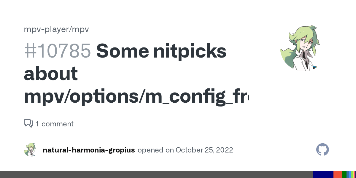 Some nitpicks about mpv/options/m_config_frontend.c · Issue 10785