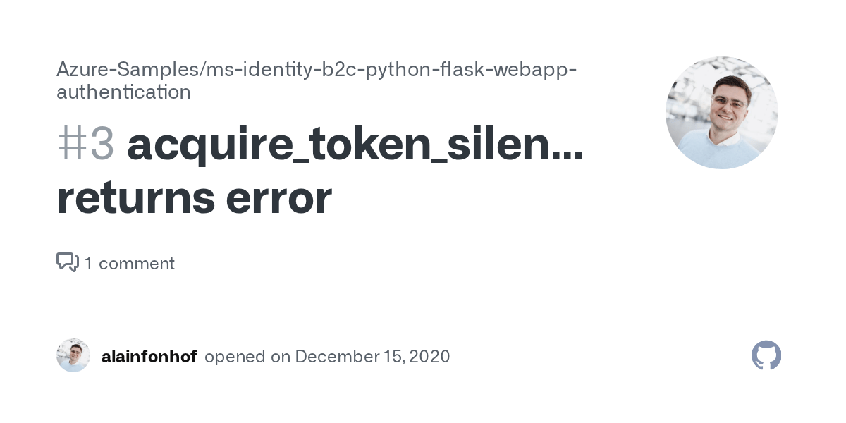 acquire_token_silently returns error · Issue 3 · AzureSamples/ms