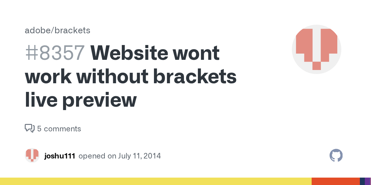 site wont work without brackets live preview · Issue 8357 · adobe