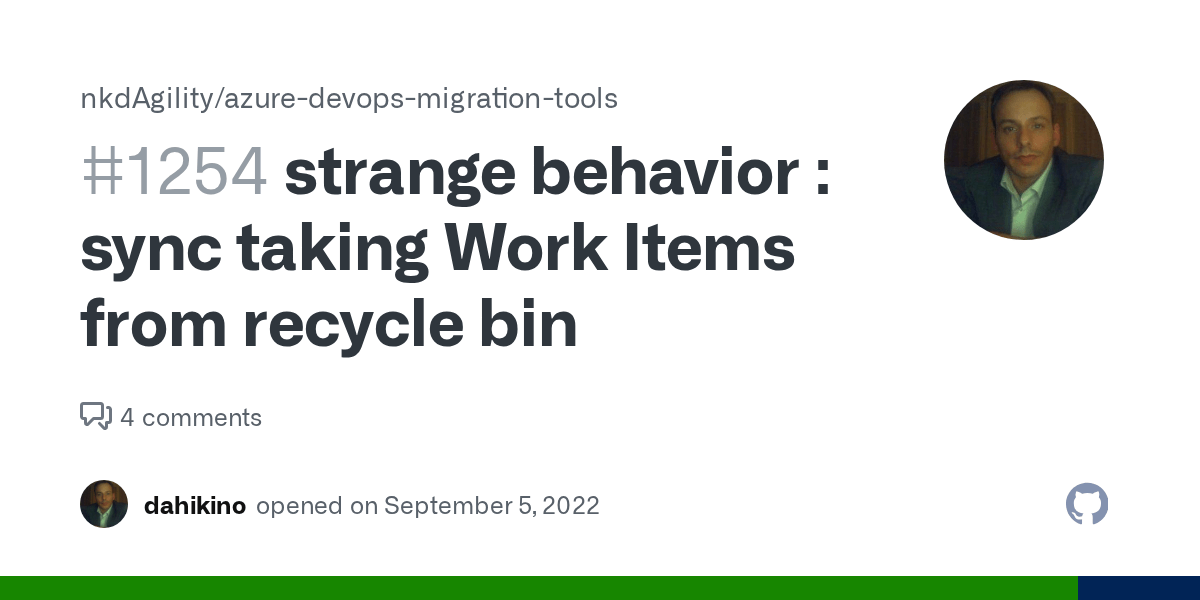 strange behavior sync taking Work Items from recycle bin · Issue