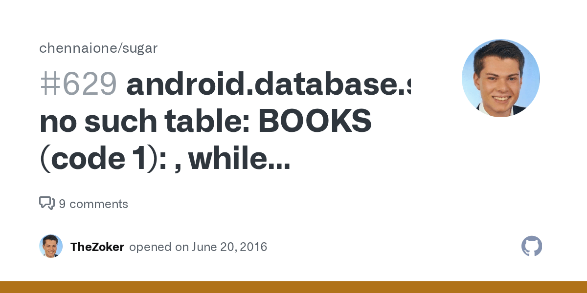 android.database.sqlite.SQLiteException no such table