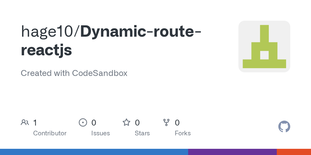 GitHub hage10/Dynamicroutereactjs Created with CodeSandbox