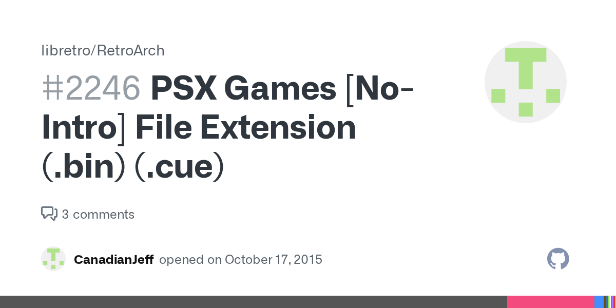 PSX Games [NoIntro] File Extension (.bin) (.cue) · Issue 2246