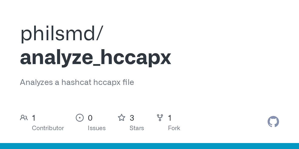 GitHub philsmd/analyze_hccapx Analyzes a hashcat hccapx file