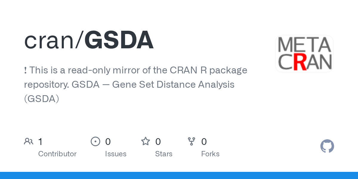 GitHub cran/GSDA This is a readonly mirror of the CRAN R package