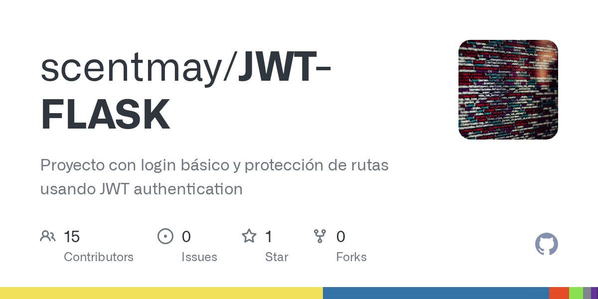 GitHub scentmay/JWTFLASK Proyecto con login básico y protección de