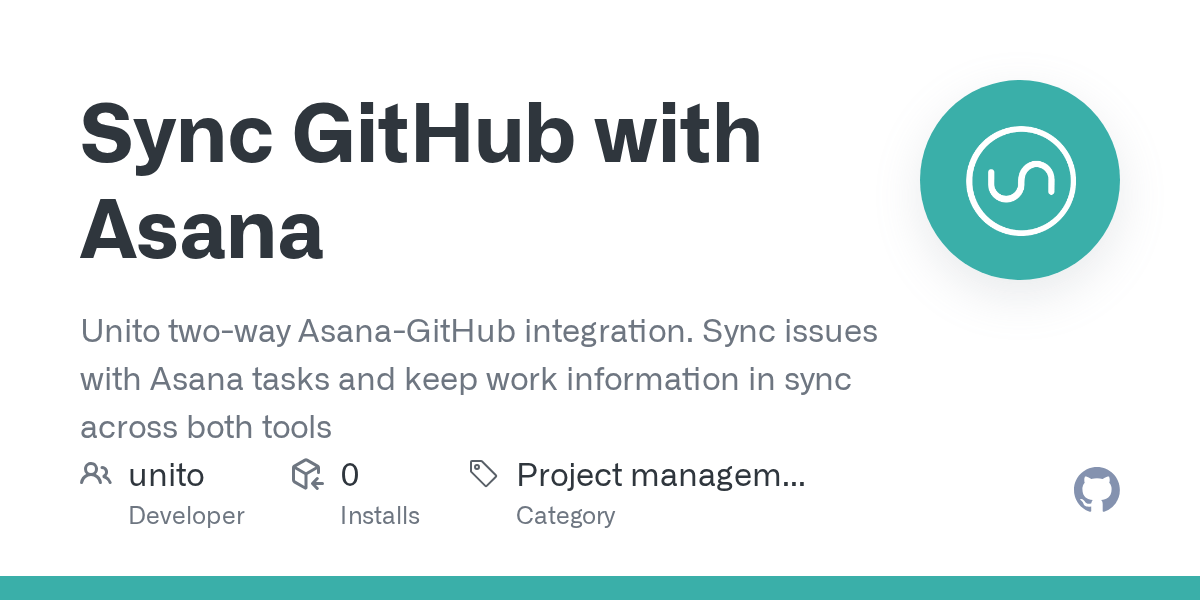 Sync GitHub with Asana · GitHub Marketplace · GitHub