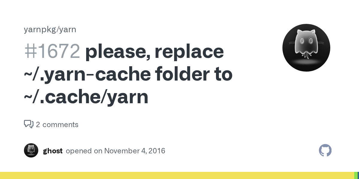 please, replace /.yarncache folder to /.cache/yarn · Issue 1672