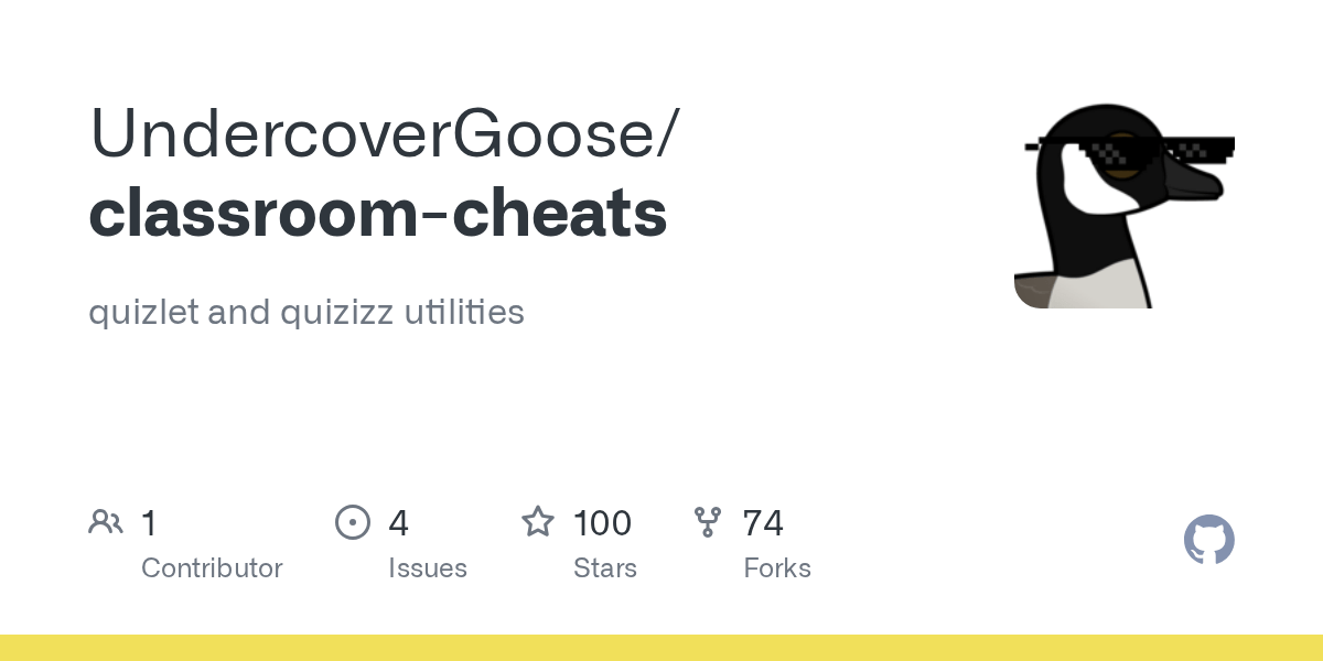 GitHub UndercoverGoose/classroomcheats Quizlet & Gimkit Hacks/Cheats