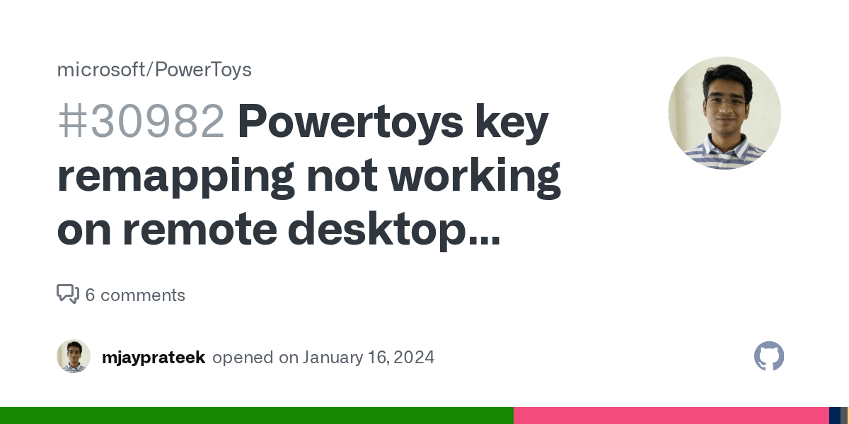 Powertoys key remapping not working on remote desktop (microsoft devbox