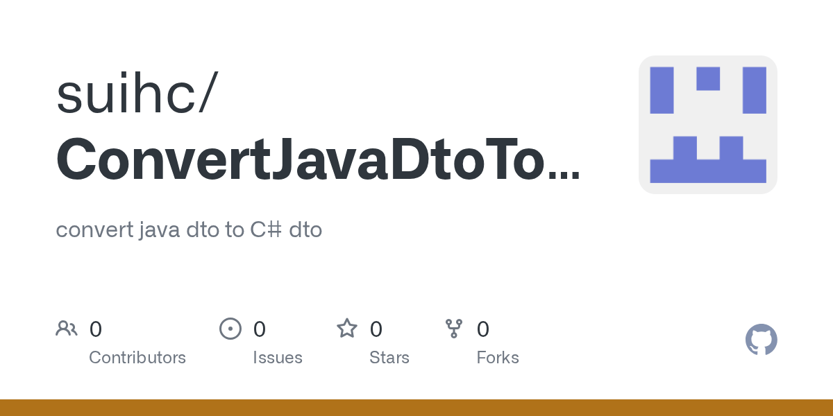 GitHub suihc/ConvertJavaDtoToC convert java dto to C dto