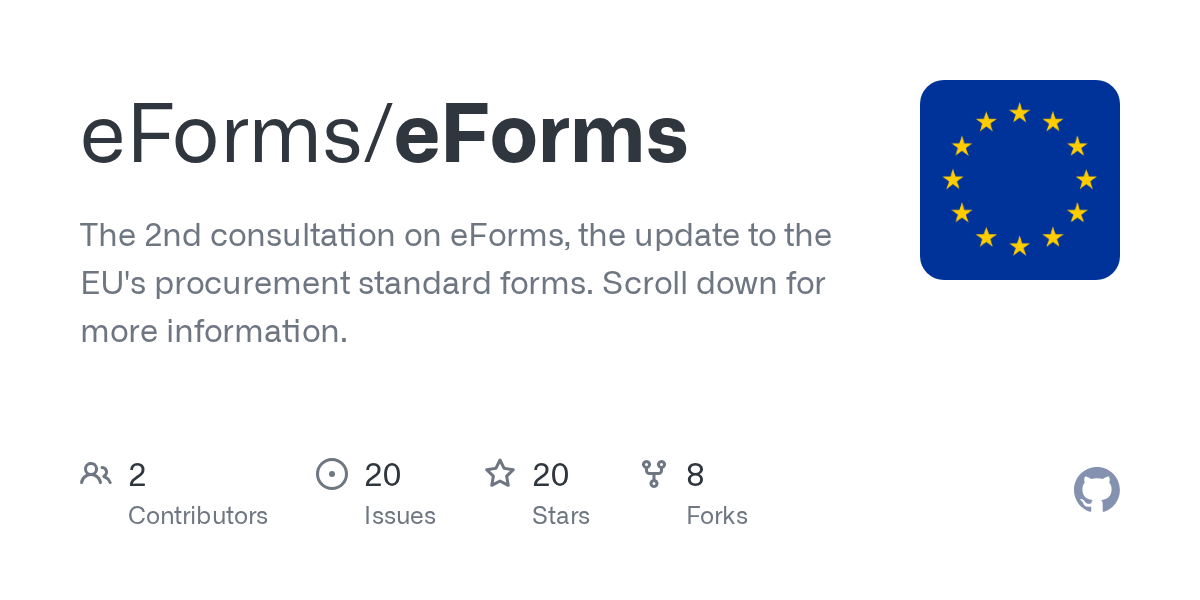 GitHub eForms/eForms The 2nd consultation on eForms, the update to