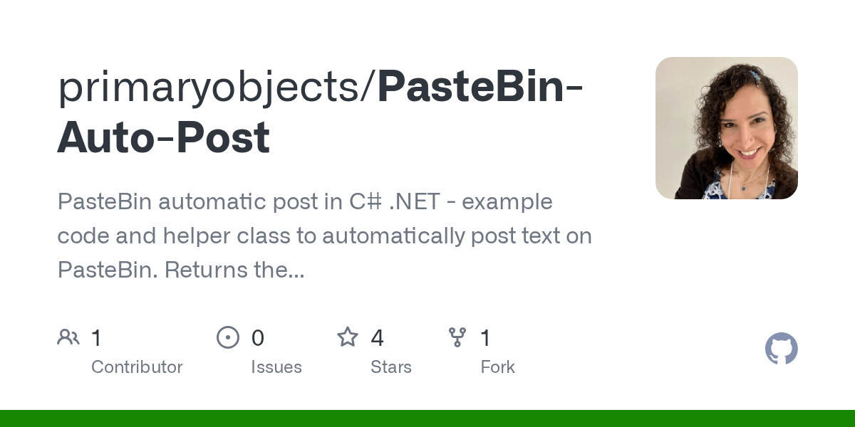 GitHub primaryobjects/PasteBinAutoPost PasteBin automatic post in