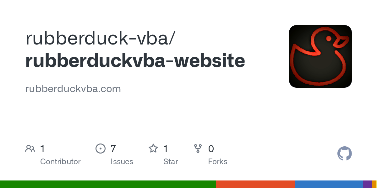 GitHub rubberduckvba/rubberduckvbawebsite