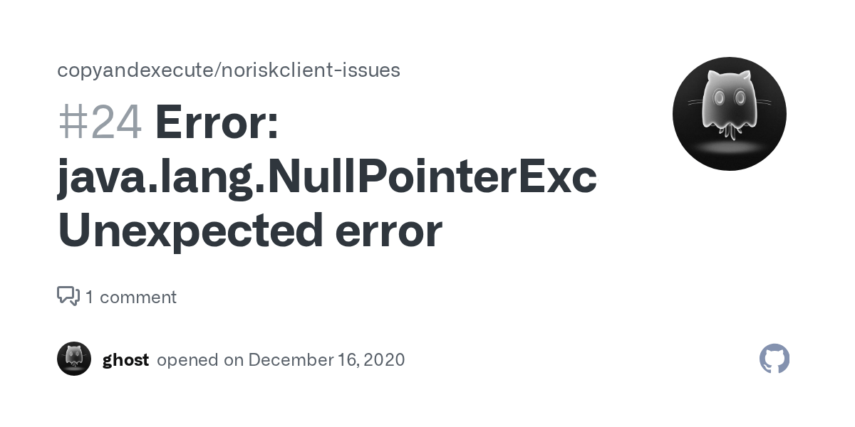 Error java.lang.NullPointerException Unexpected error · Issue 24