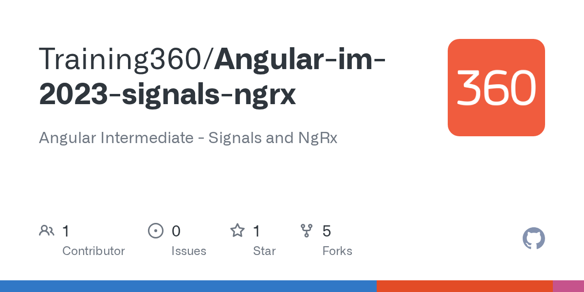 GitHub Training360/Angularim2023signalsngrx Angular Intermediate Signals and NgRx